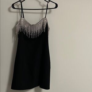 Dynamite Black Mini Dress with Silver Accents